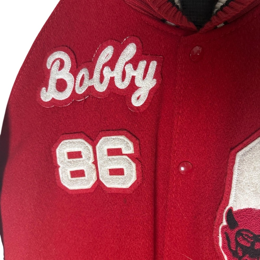 Vintage 1986 Letterman Varsity Jacket Wool & Leather Red Devil "Bobby" G - Picture 3 of 8